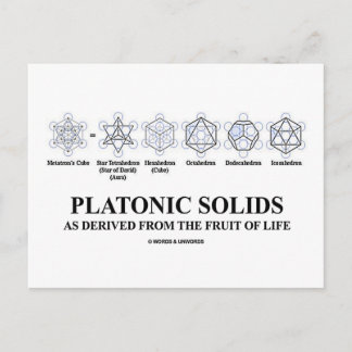platonische Feststoffe aus den Früchten des Lebens Postkarte