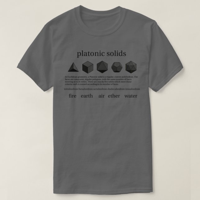 Platonische Feststoffe  T-Shirt (Design vorne)