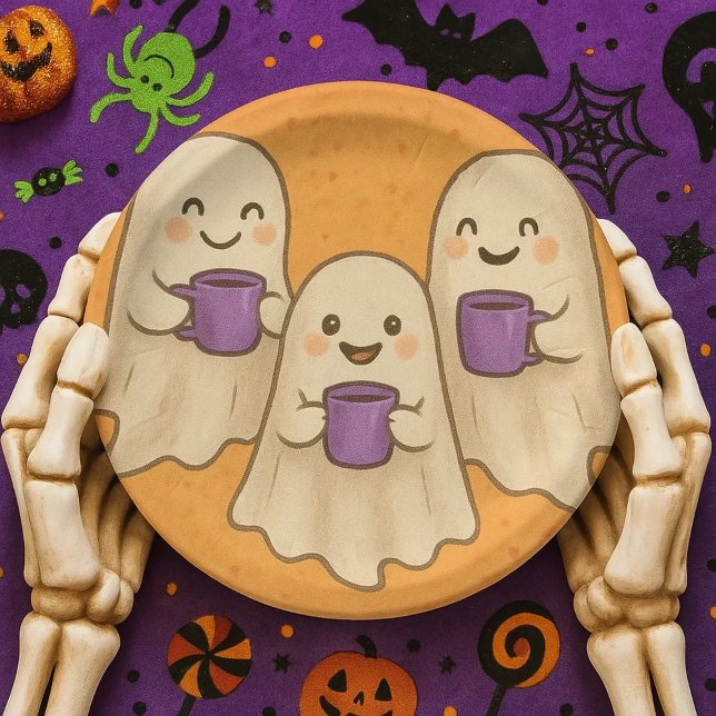 Platos de papel spooky cozy para fiestas pappteller (Celebra halloween con estos platos de papel desechables tan bonitos)
