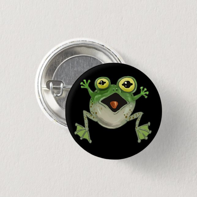 Platsch! Alberner Frosch Button (Vorne & Hinten)