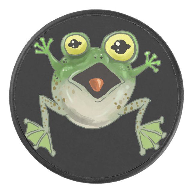 Platsch! Alberner Frosch Eishockey Puck (Vorderseite)