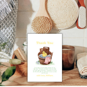 Platsch Plansch Wäschewanne Gummiente Baby Shower Dankeskarte
