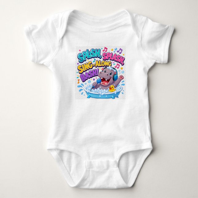 Platsch Platsch Sing-Along-Party Nilpferd Baby Strampler (Vorderseite)