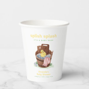 Platsch, Spritz Wäschezuber Gummiente Baby Shower Pappbecher