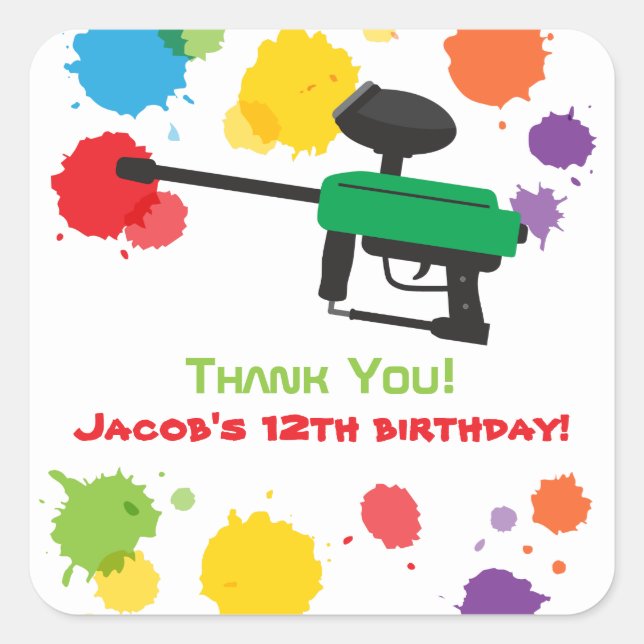 Platsche Quadratischer Aufkleber (Vorderseite)