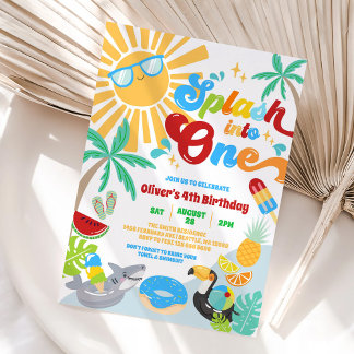 Platscher hinein in eine groovy Strandparty zum 1. Einladung
