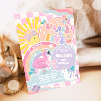 Platscher in den Fünf-Wolken-Regenbogen-Disco 5. G Einladung