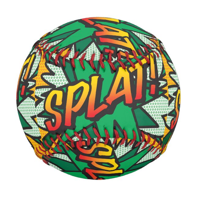 PLATSCHER Spaß Retro Comic Pop Kunst, Dichtung und Baseball (Vorderseite)