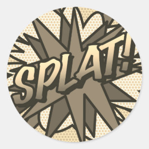 PLATSCHER Vintager Spaß Retro Comic Pop Art Runder Aufkleber