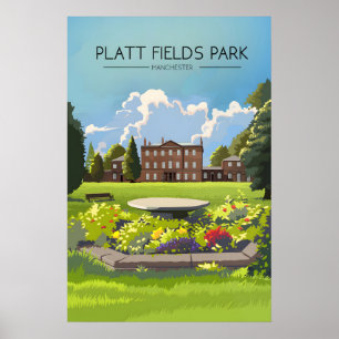 Platt Fields Park Manchester Reiseplakat Poster