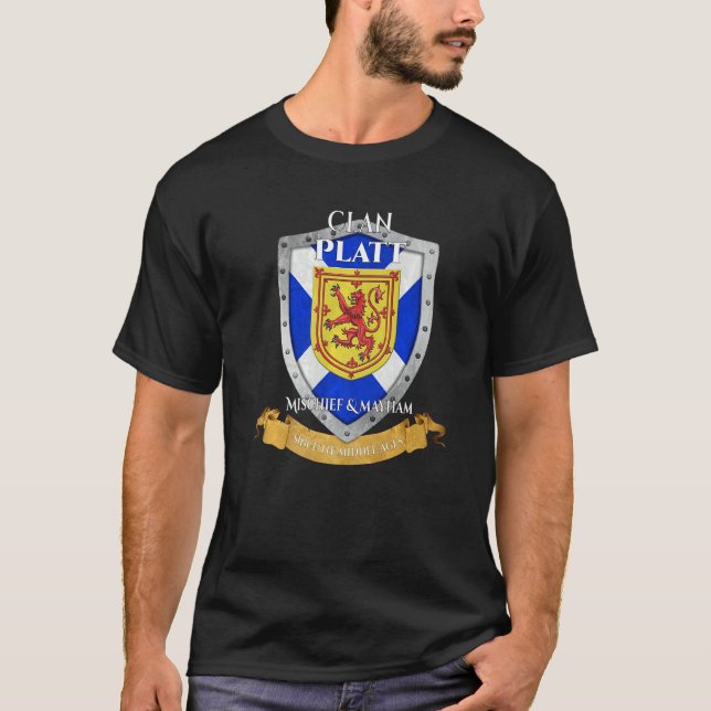 Platt Scottish Family Clan Scotland Shield T-Shirt (Vorderseite)
