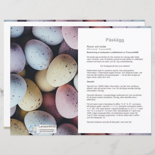 Platta pappersark — Blad • Påskägg (Vorne/Hinten)