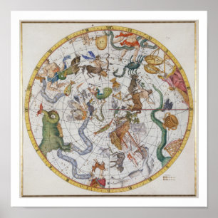 Platte 27 "vom Atlas Coelestis", durch John Poster