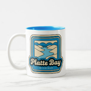Platte Bay 70er Retro Michigan Vintag Zweifarbige Tasse
