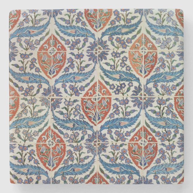 Platte der Isnik Töpferwarefliesen Steinuntersetzer (Vorderseite)