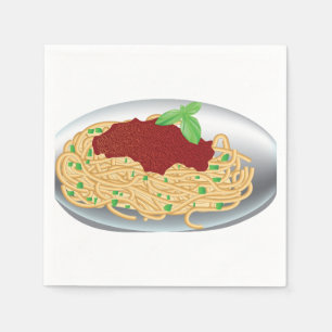 Platte der Spaghetti-Papierservietten Serviette