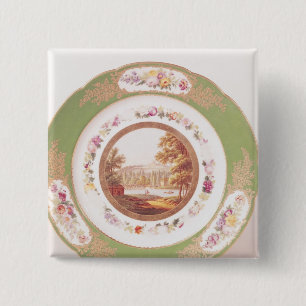 Platte, die alten Pont de Sevres darstellt Button