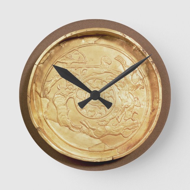 Platte (Gold) Runde Wanduhr (Vorderseite)
