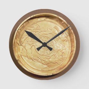 Platte (Gold) Runde Wanduhr
