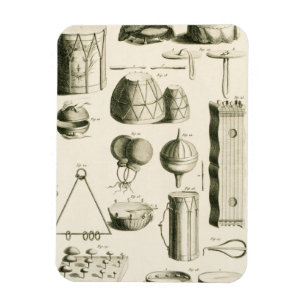 Platte II: Altes und modernes Schlagzeuginstrument Magnet