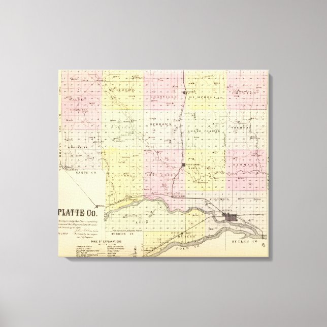 Platte Landkreis, Nebraska Leinwanddruck (Vorderseite)