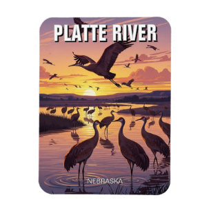 Platte River Sandhill Kraniche Nebraska Reise Magnet