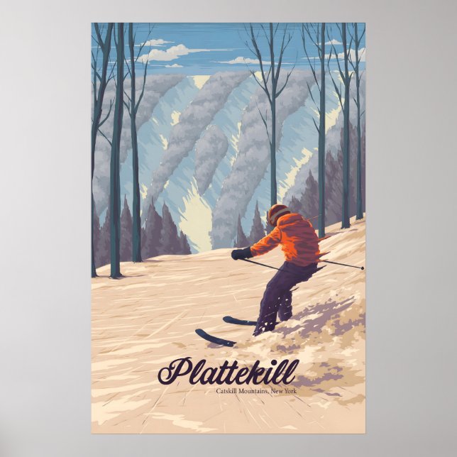 Plattekill Catskill Mountains NY USA Skigebiet Poster (Vorne)