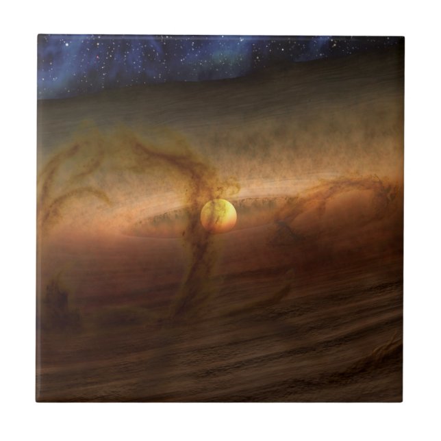 Platten aus planetbildenden Materialien, Rundstein Fliese (Vorderseite)