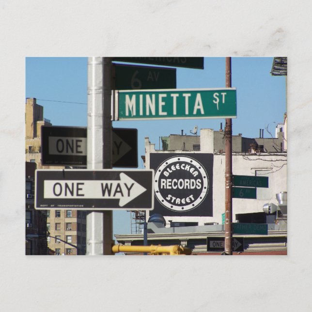 Platten der Bleecker Street Postkarte (Vorderseite)