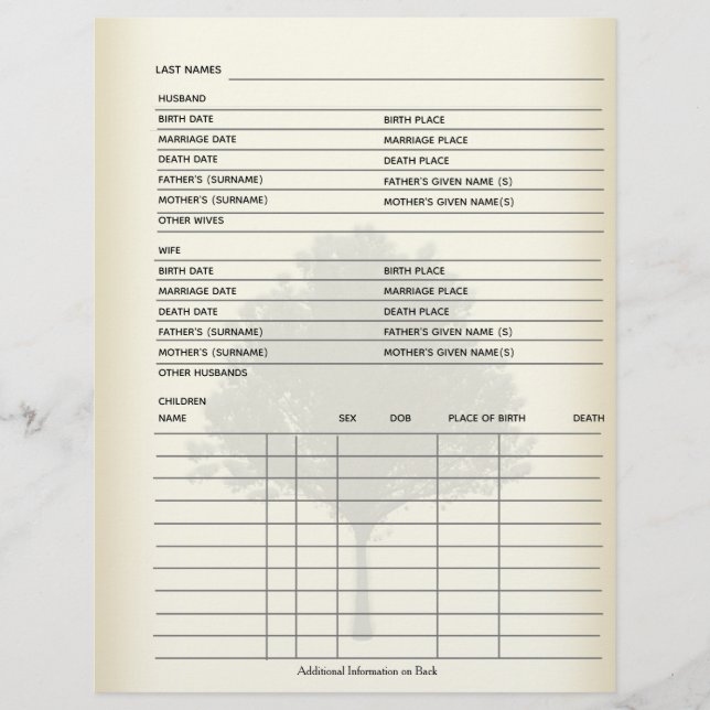 Platten Genealogische Darstellung (Vorderseite)