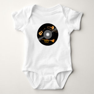 Platten mit Trompete, Gitarre und Trombone Baby Strampler