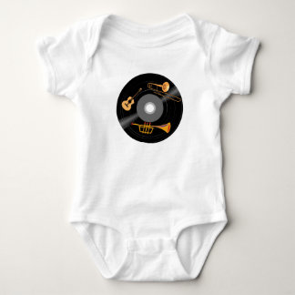 Platten mit Trompete, Gitarre und Trombone Baby Strampler