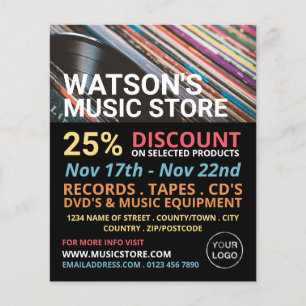Platten, Music Store Werbung Flyer