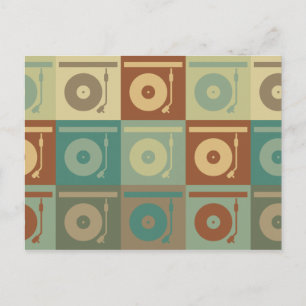 Platten Pop Kunst Postkarte