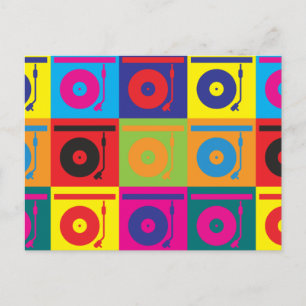 Platten Pop Kunst Postkarte