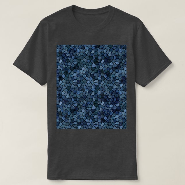 Plattenepithelmuster in Mitternachtsblau T-Shirt (Design vorne)