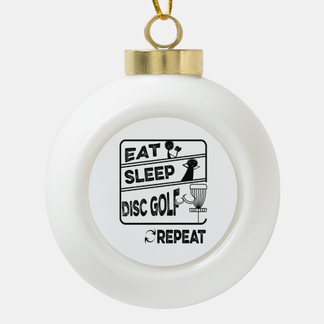 Plattengolffest Sleep Wiederholung Keramik Kugel-Ornament (Vorderseite)