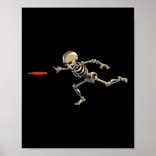 PlattenGolfplatz Skeleton Halloween Men Disc Golf Poster