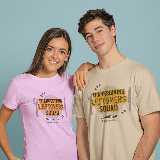 Plattenmesser Gabelgabel Erntedank Leftovers Squad T-Shirt (Von Creator hochgeladen)