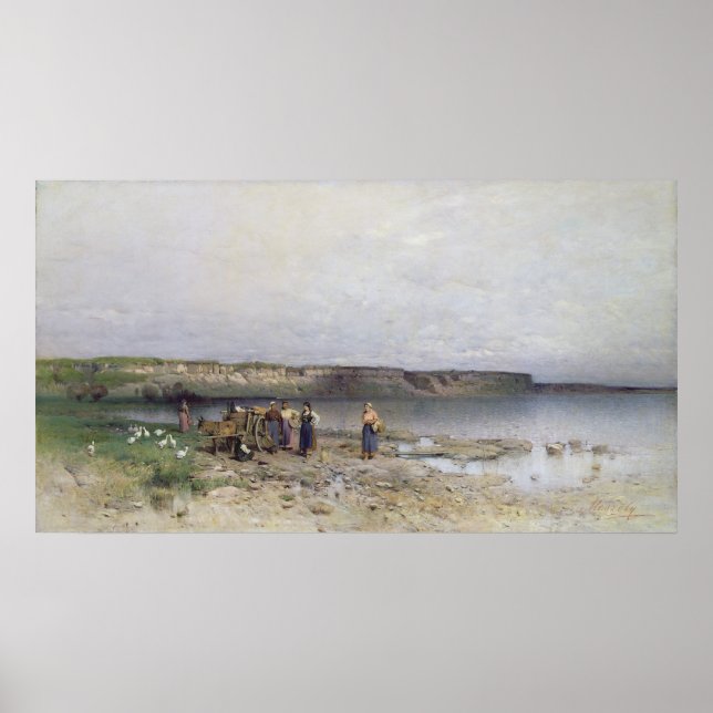 Plattensee mit der Küste von Akarattya, 1885 Poster (Vorne)