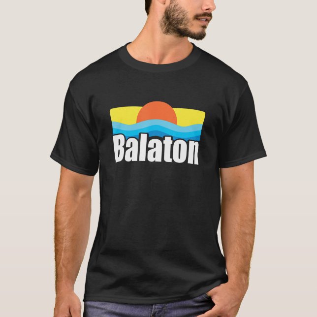 Plattensee Retro Magyarország Ungarn T-Shirt (Vorderseite)