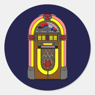 Plattenspieler der 50er runder aufkleber