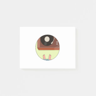 Plattenspieler im Vintage-Stil Post-it Klebezettel