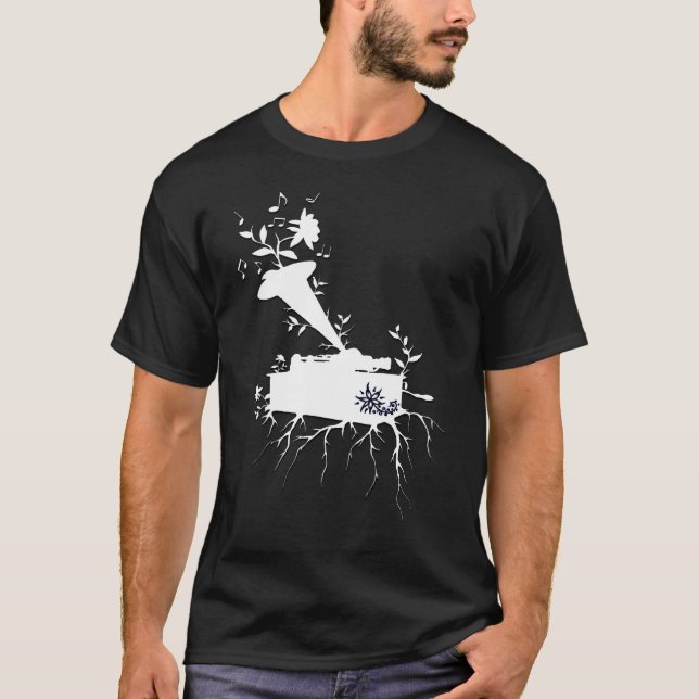 Plattenspieler, Musical wurzelt ~ surreales T-Shirt (Vorderseite)