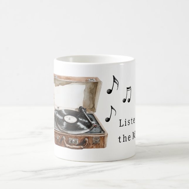 Plattenspieler Musiknoten Kaffeetasse (Mittel)