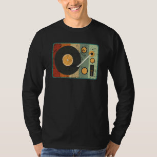 Plattenspieler Retro Musik Schallplattensammler T-Shirt