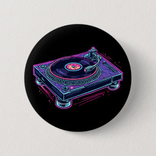Plattenspieler Vintage Audio LP Vinyl Schallplatte Button