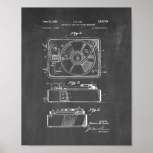 Plattenspielerpatent - Chalkboard Poster