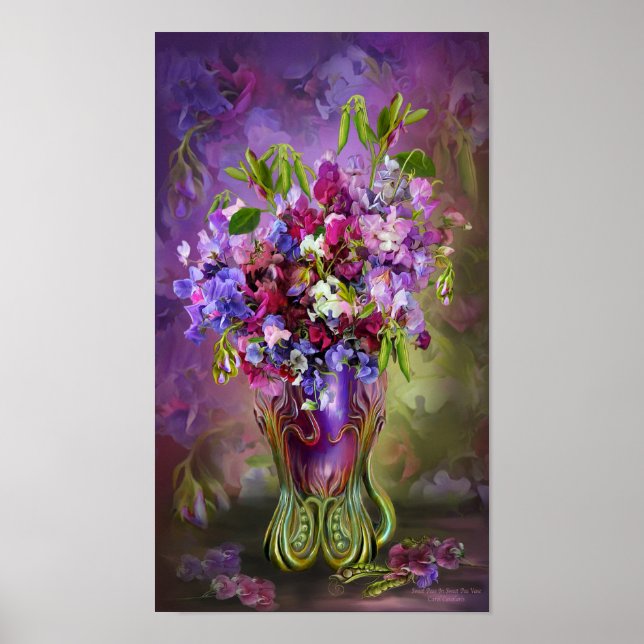Platterbsen in Sweet Pea Vase Art Poster/Print Poster (Vorne)