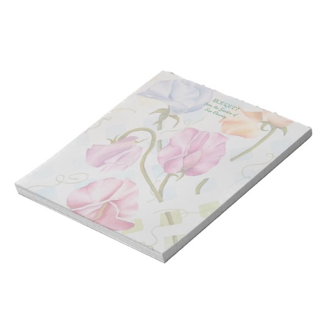 PLATTERBSEN WATERCOLOR BLUME NOTIEREN PAD NOTIZBLOCK (Rotiert)